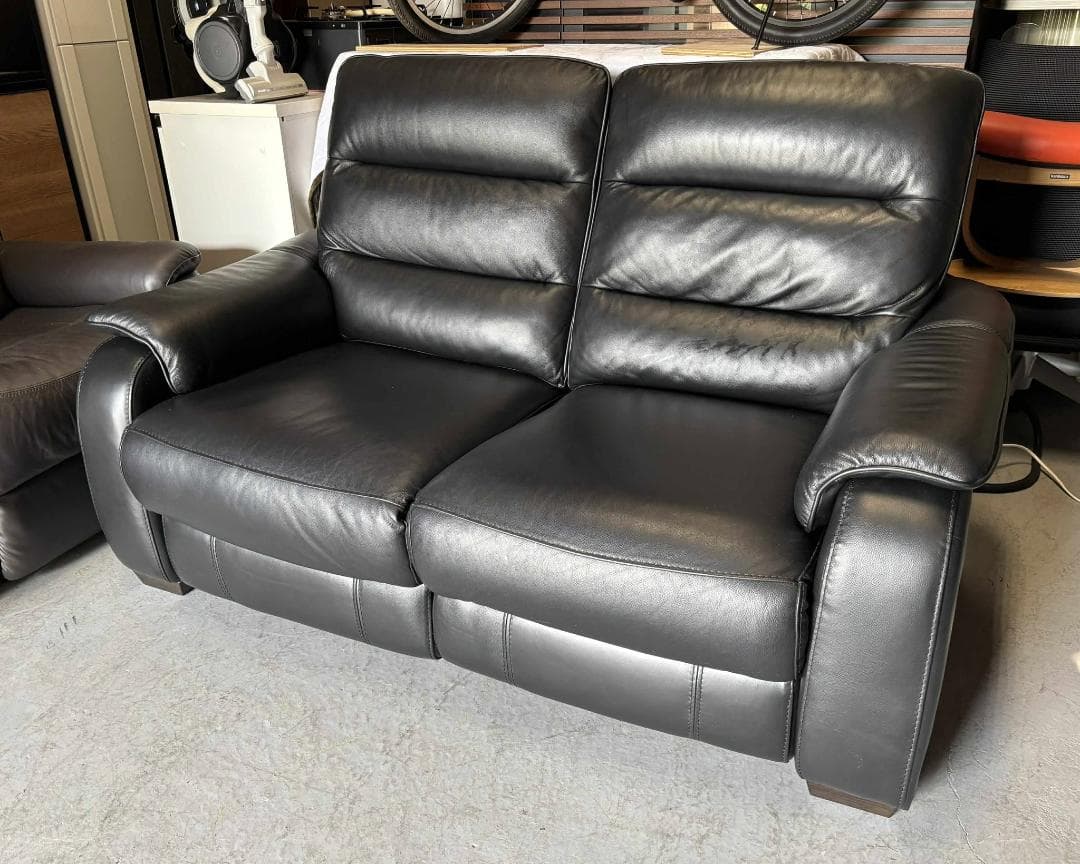 づかさん NITORI 電動リクライニングソファ 本革ソファ、幅156cm