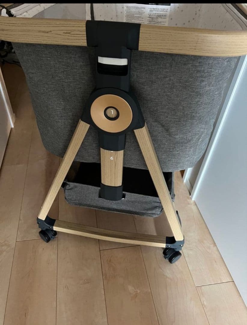 ベビーベッド HZDMJ グレー 折りたたみ　移動式