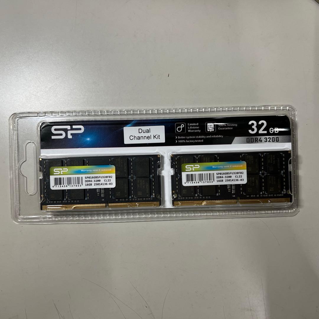 G511 ddr4-3200 32GBノート用メモリ16GB２枚