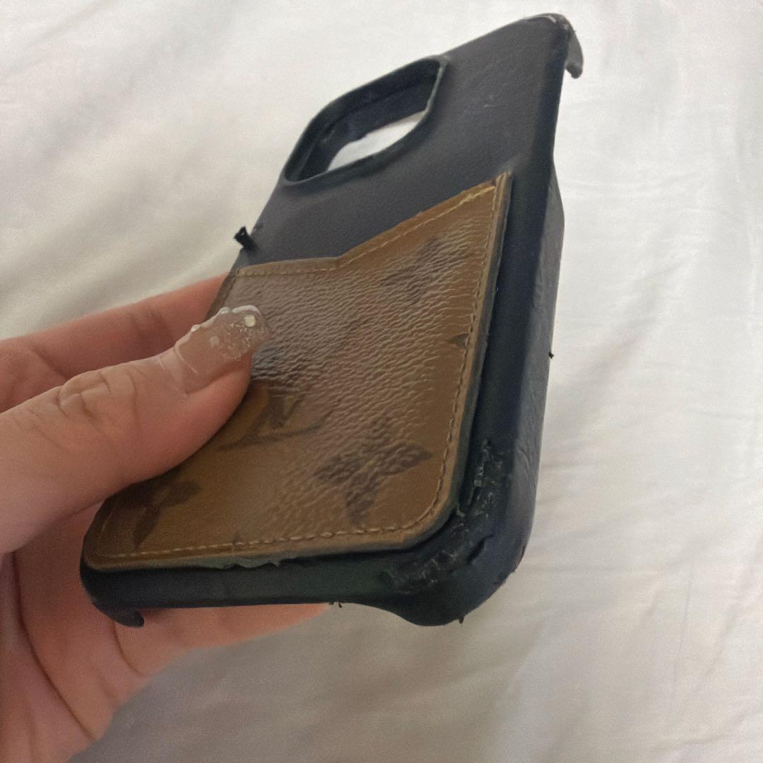 Louis Vuitton iPhoneケース レザー製 14プロ