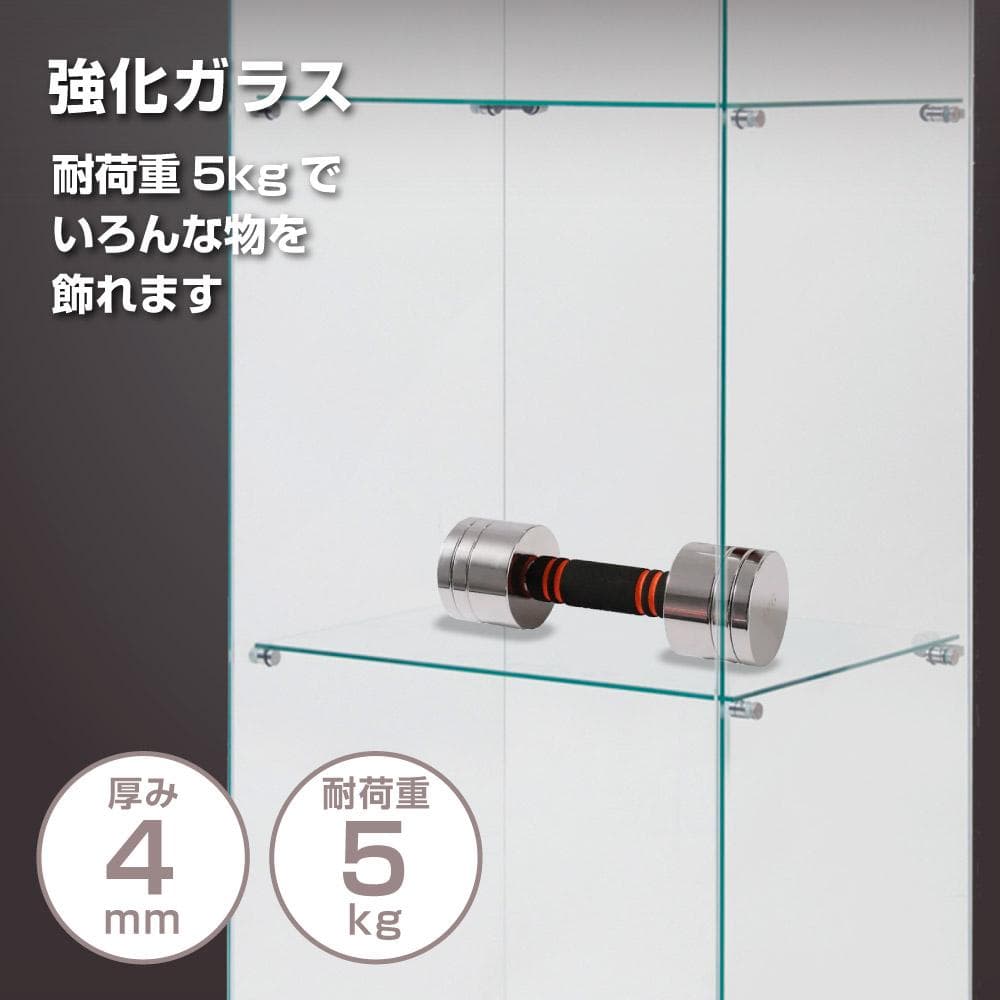 【訳あり・新品】3段ワイド 背面ミラータイプ ホワイト コレクションケース