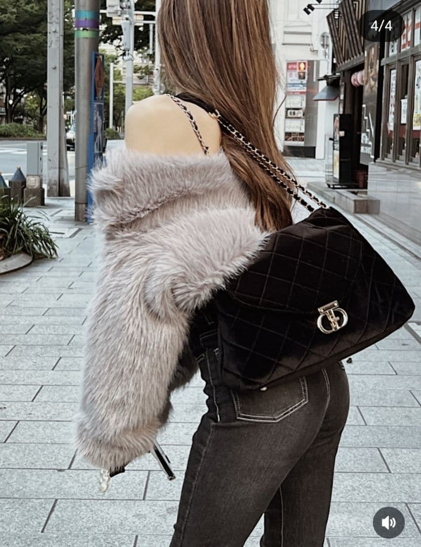 るぅ❤SPサイズブラックハイウエストショートパンツ キルティングバッグ