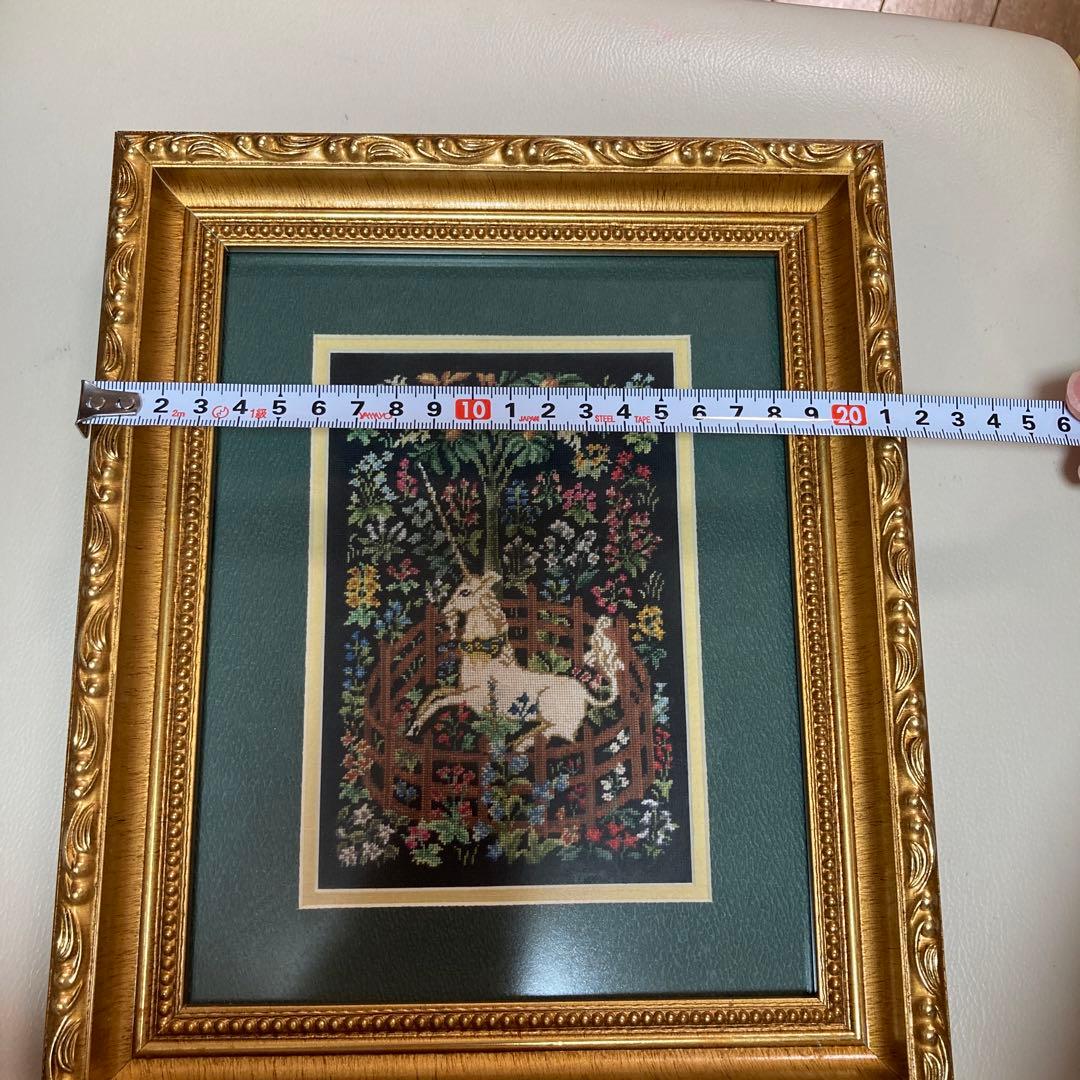 刺繍　アート ユニコーン　ゴブラン