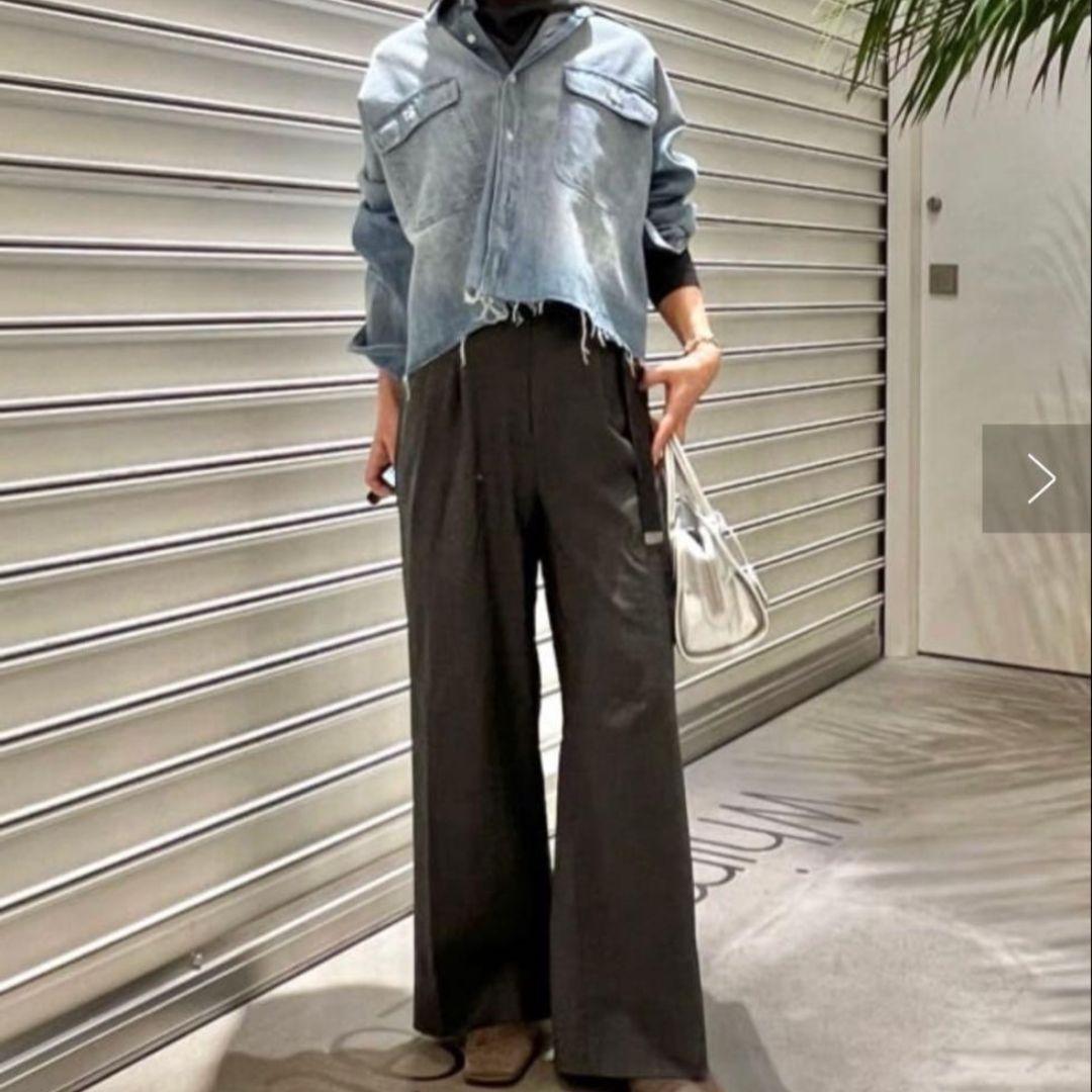 新春初売り特価♡極美品♡ウィムガゼット　デニムシャツ　F　切りっぱなし　フリンジ