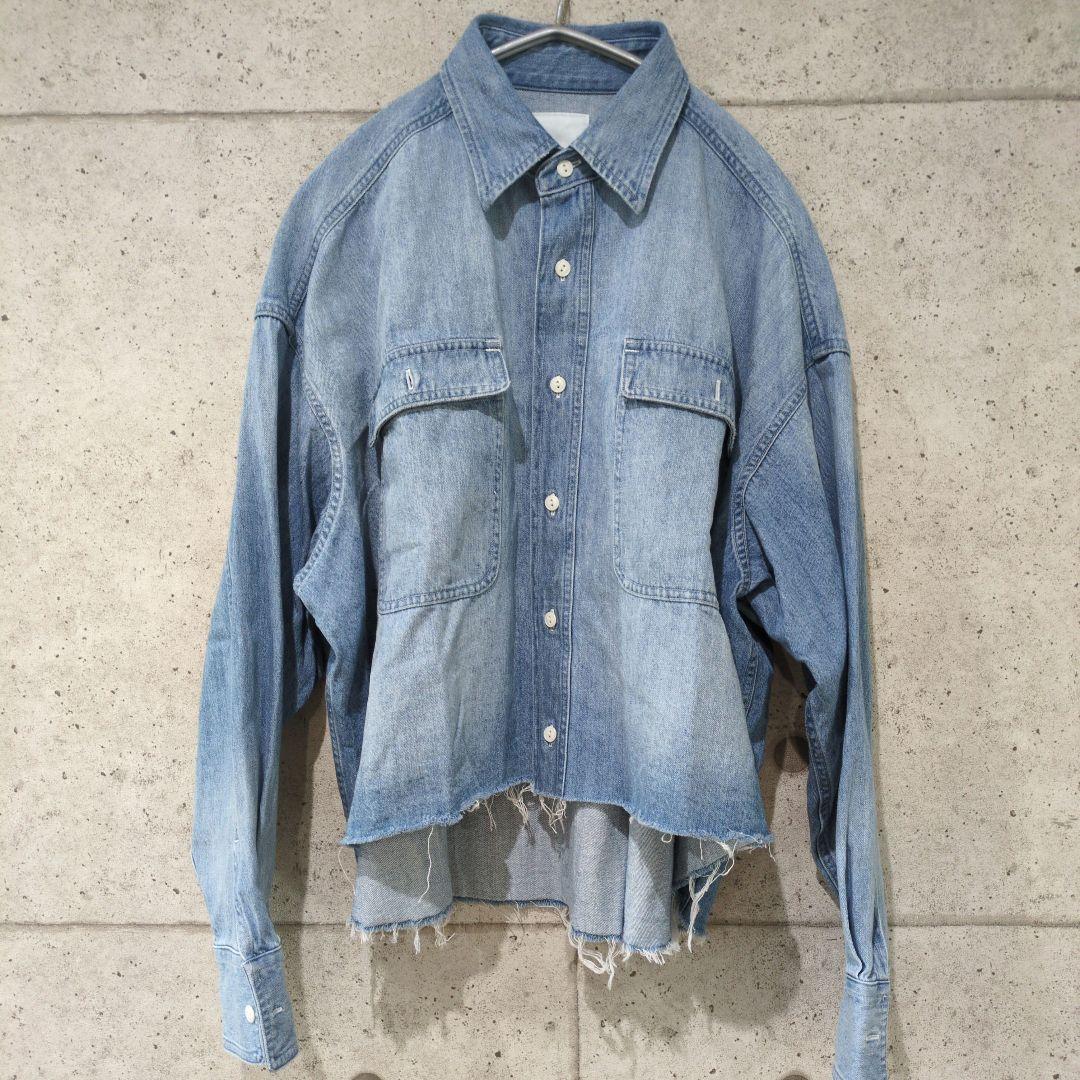 新春初売り特価♡極美品♡ウィムガゼット　デニムシャツ　F　切りっぱなし　フリンジ