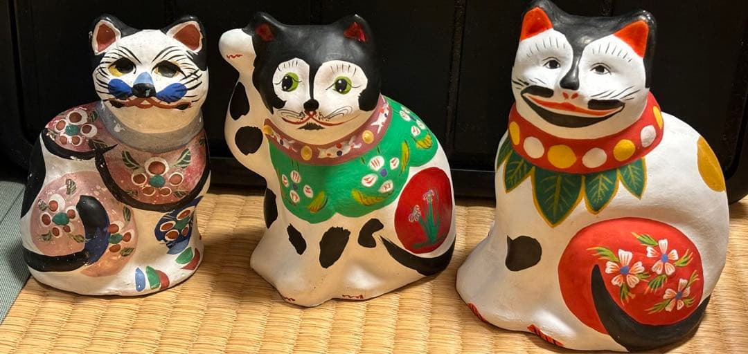 郷土玩具　まねきねこ　招き猫　3点セット