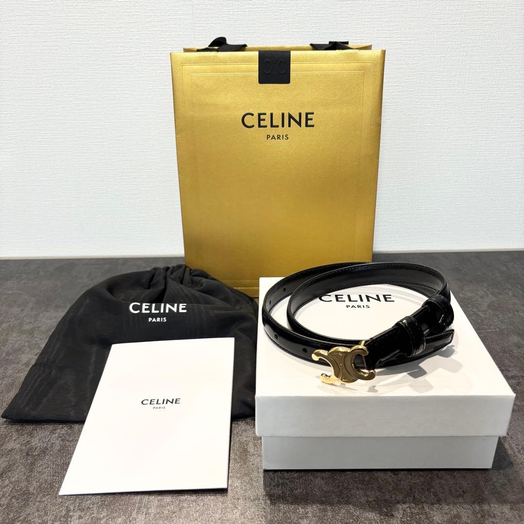 CELINE セリーヌ　スモール トリオンフ ベルト ブラック　70