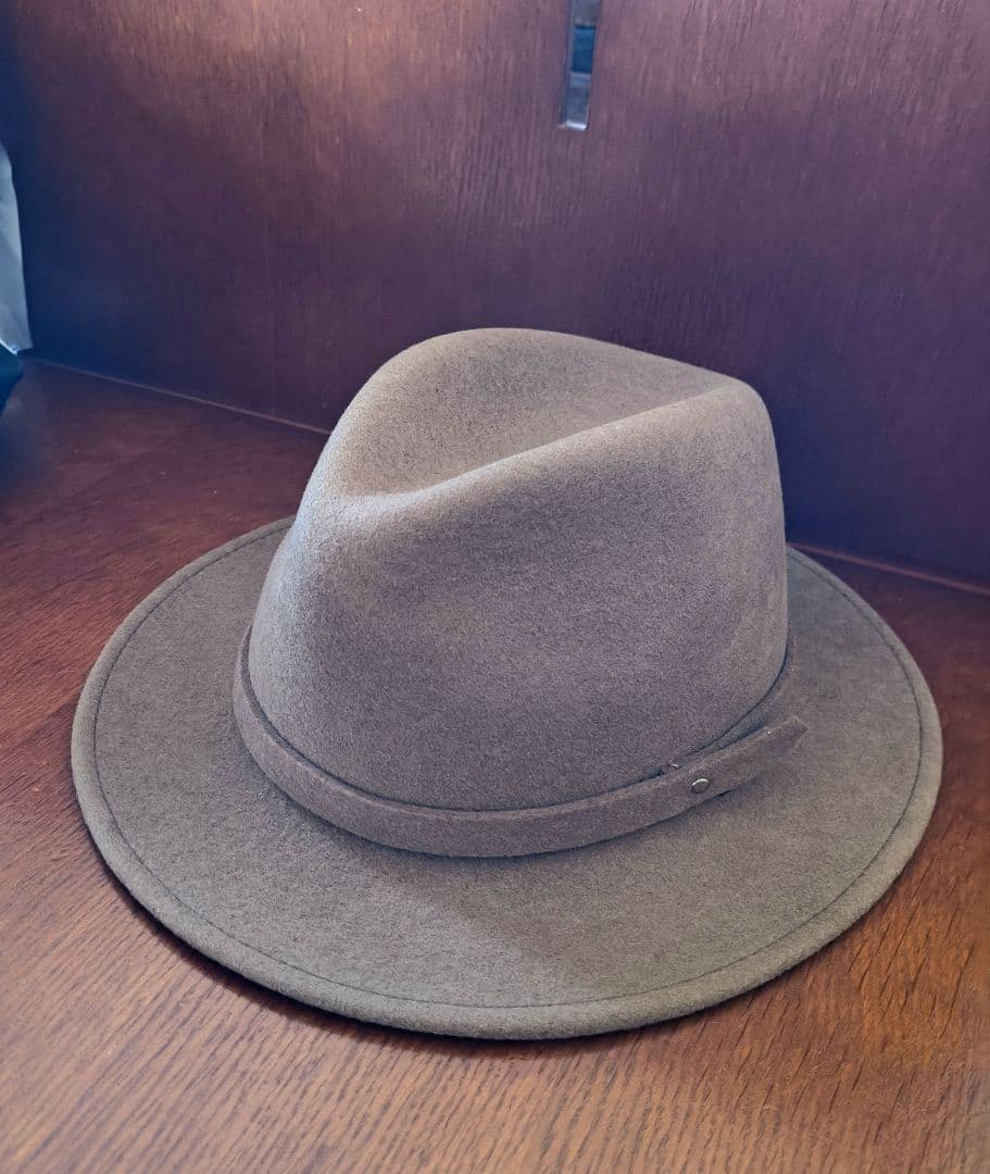 美品 ステットソン ブラウン ウールフェルトハット 中折 59cm パッカブル