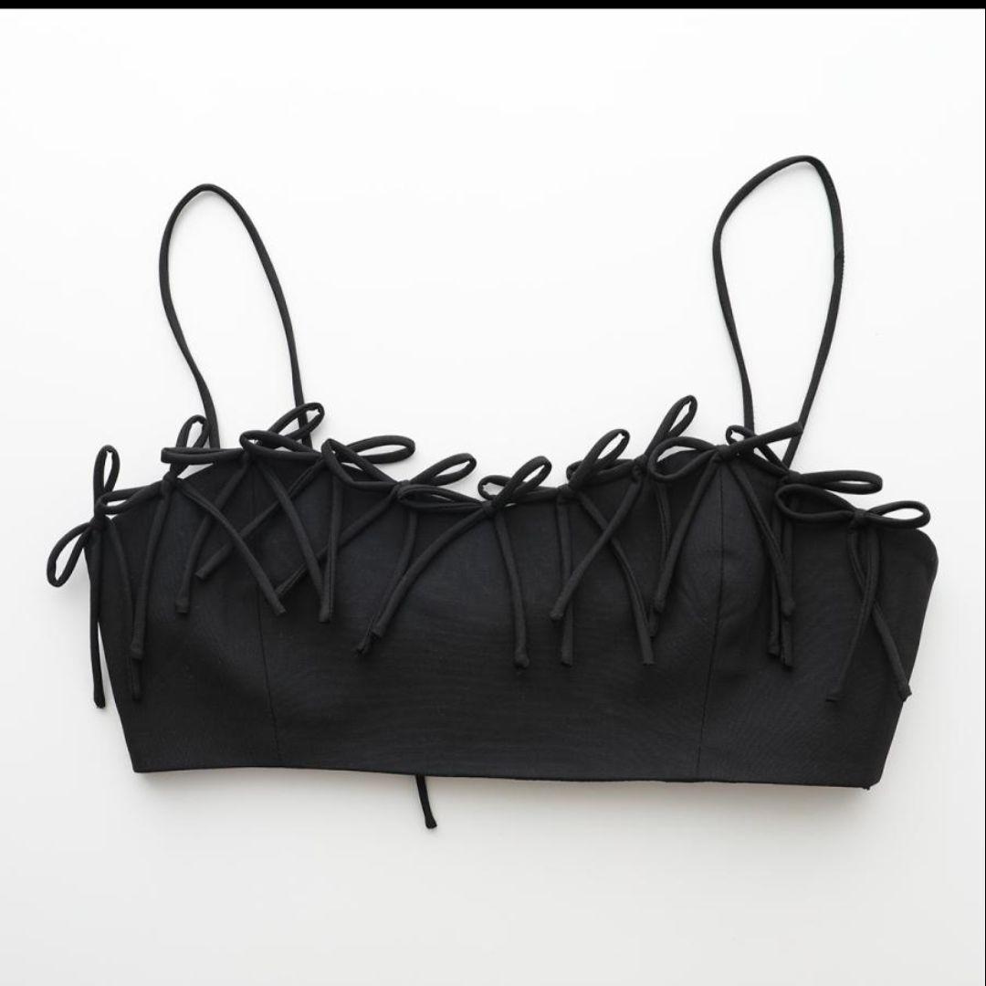 GANNI ブラック リボン ビスチェ