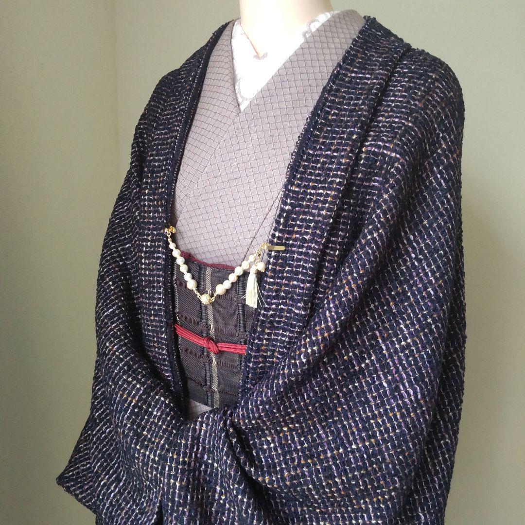 国産ふんわりツイード/パープル（紫）・モモンガカーディガン