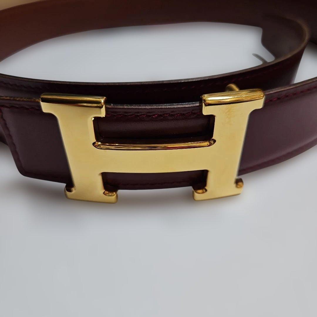 ❤エルメス　H型ゴールドバックル　 リバーシブルベルト75美品❤