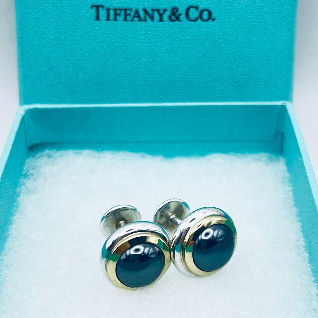 美品　ティファニー　シルバー　18K ヘマタイト　カフス　カフリンクス