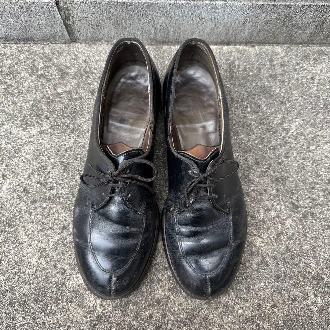 70s ビンテージ US NAVY サービスシューズ 黒 レザーシューズ