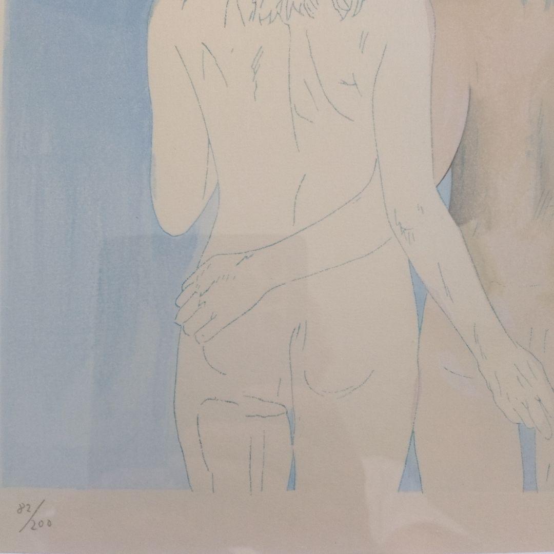 横尾忠則　「SKY&SEA」　木版画、直筆サイン入