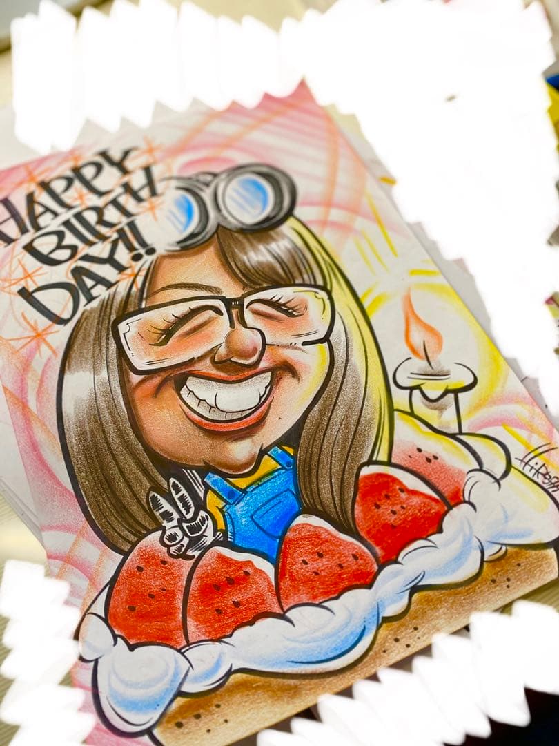 世界で1枚の手描きのオーダーメイド似顔絵★誕生日★ケーキアレンジok★プレゼント