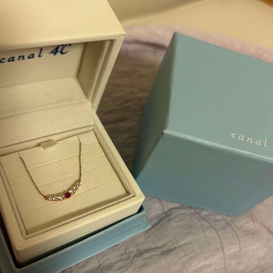 Canal 4℃ K10 PG カナル4°c ルビー　ダイヤモンド　ネックレス