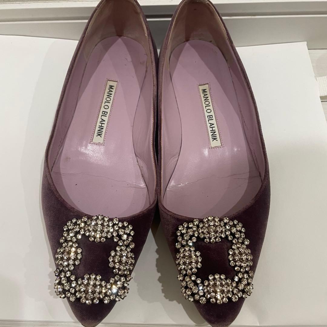 manolo blahnik マノロ hangisi ハンギシ フラットシューズ