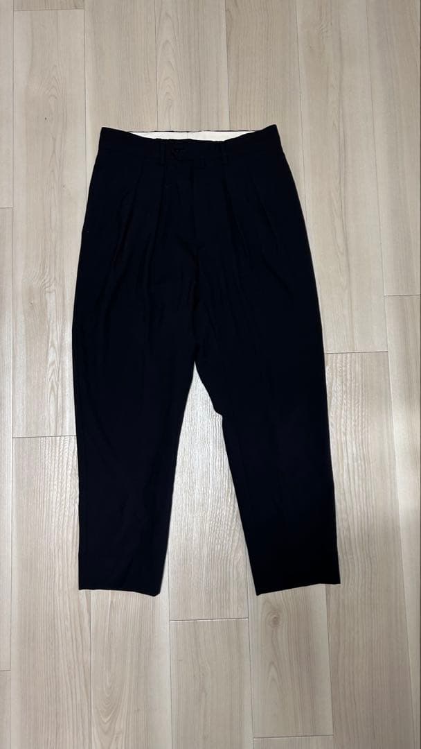 NEAT 黒 ワイドパンツ プリーツ入り 44