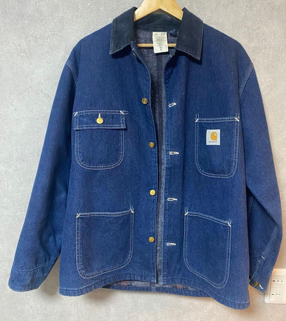 希少 星タグ Carhartt ミシガン チョアコート デニムUSA製 42