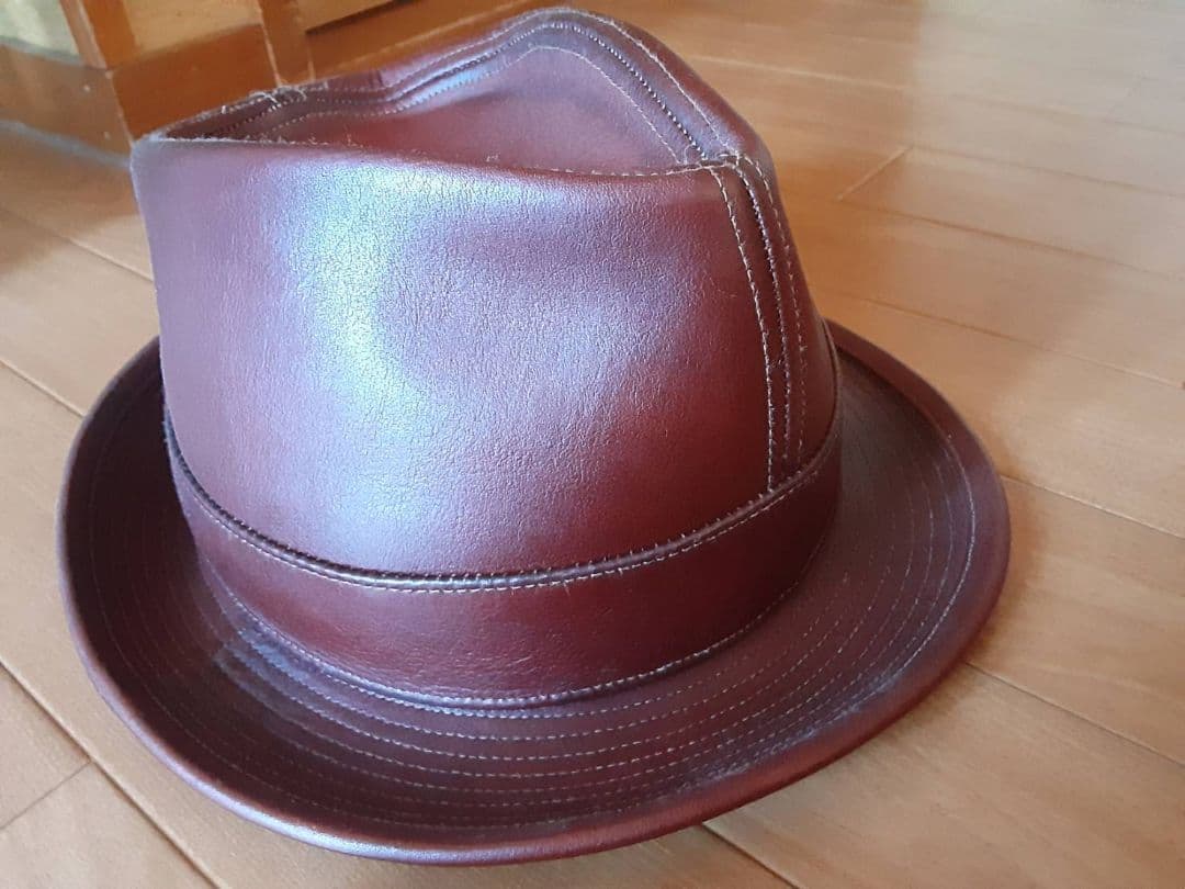 ハット　レザー　ニューヨークハット　カシラ　サイズ61センチ　バイカー
