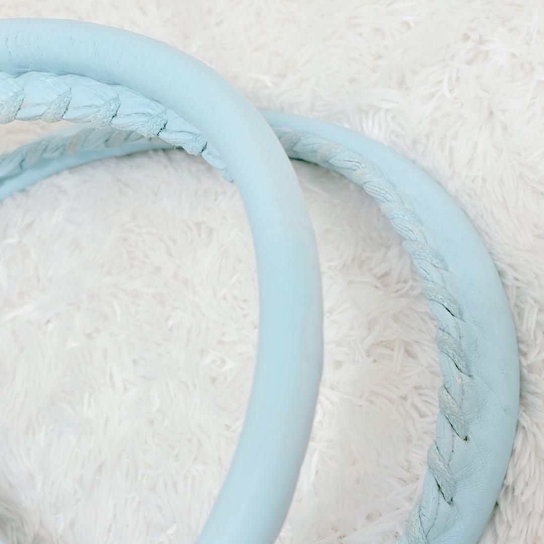 BALENCIAGA クラシックシティ ライトブルー レザー ハンドバッグ 鏡付