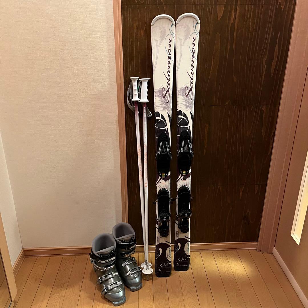 （サロモン） スキー板　ビンディング　（ケスレ）スキー靴（カザマ）ポール　セット