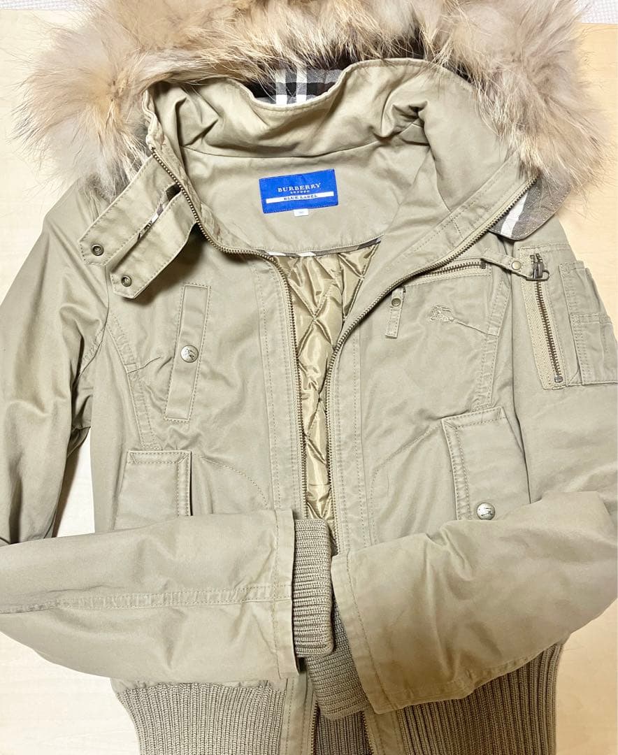 楽一番公式アカウント01バーバリーブルーレーベル ベージュモッズコート