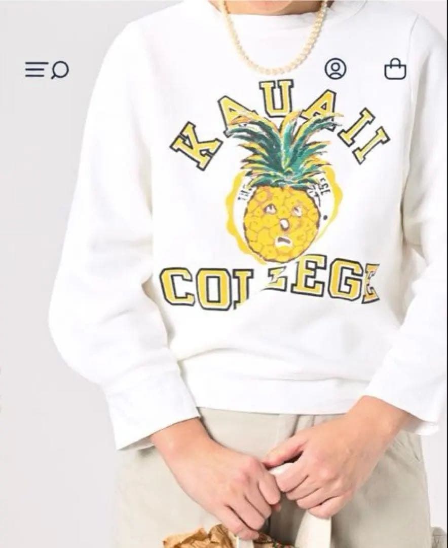 45R 葉山ものがたりカウアイちゃんベタッチプリントのパフスウェット　Mサイズ