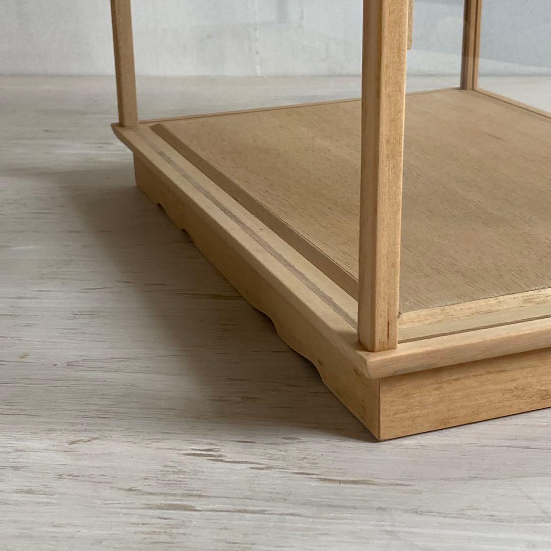 g305 古い木製ガラスケース 2段 卓上ショーケース 扉なし