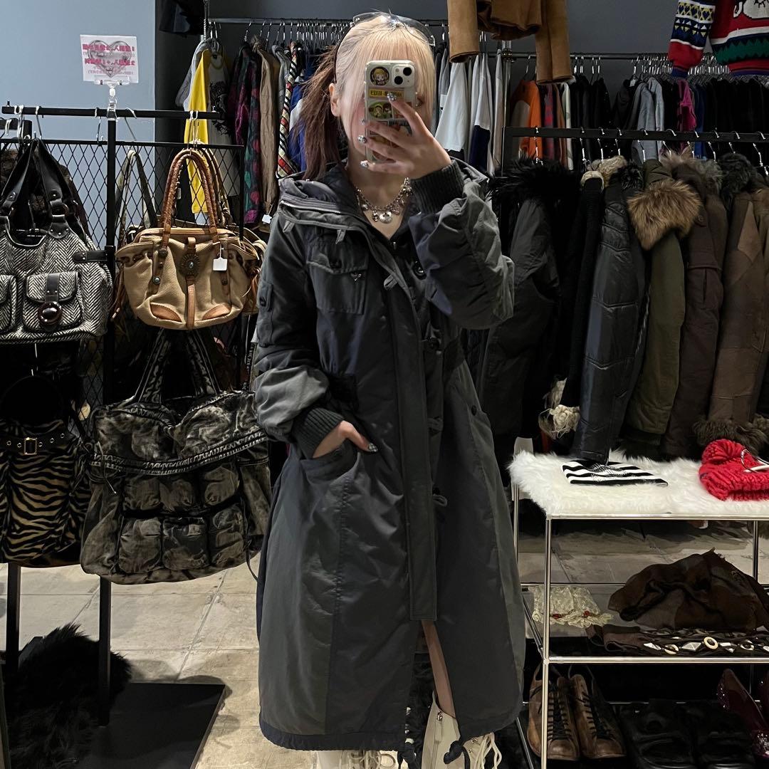 diesel パラシュートコート　ウエスト　ミリタリーデザイン　ミドルコート