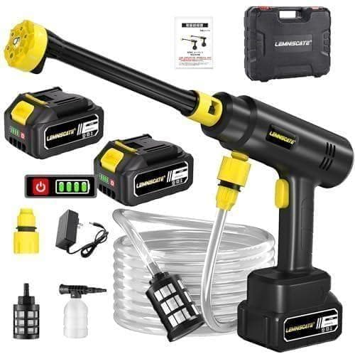 A高圧洗浄機 コードレス 充電式 ハンディタイプ 高圧洗車機 850W 6種類ノ