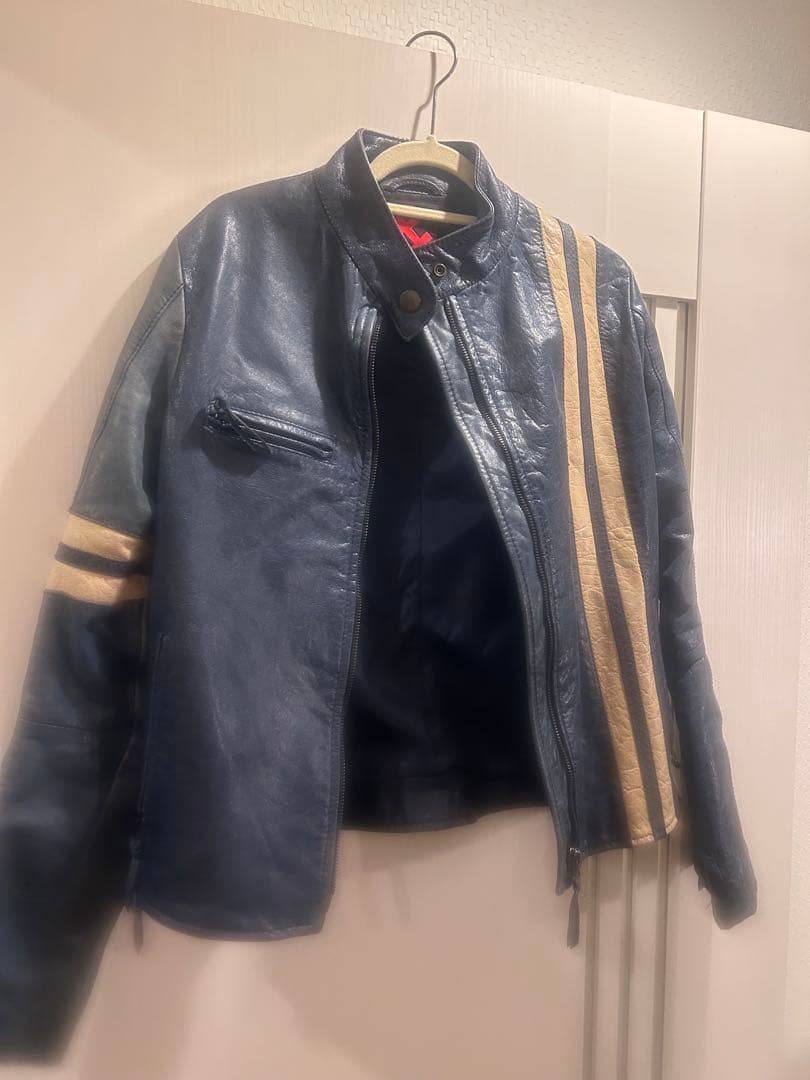 Dolce & Gabbana ネイビー シングルライダースジャケット　限定品