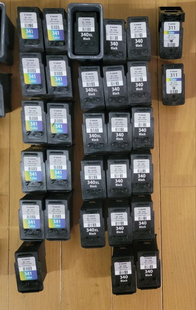 ☆使用済み純正キヤノン空インクカートリッジBC系各種74本