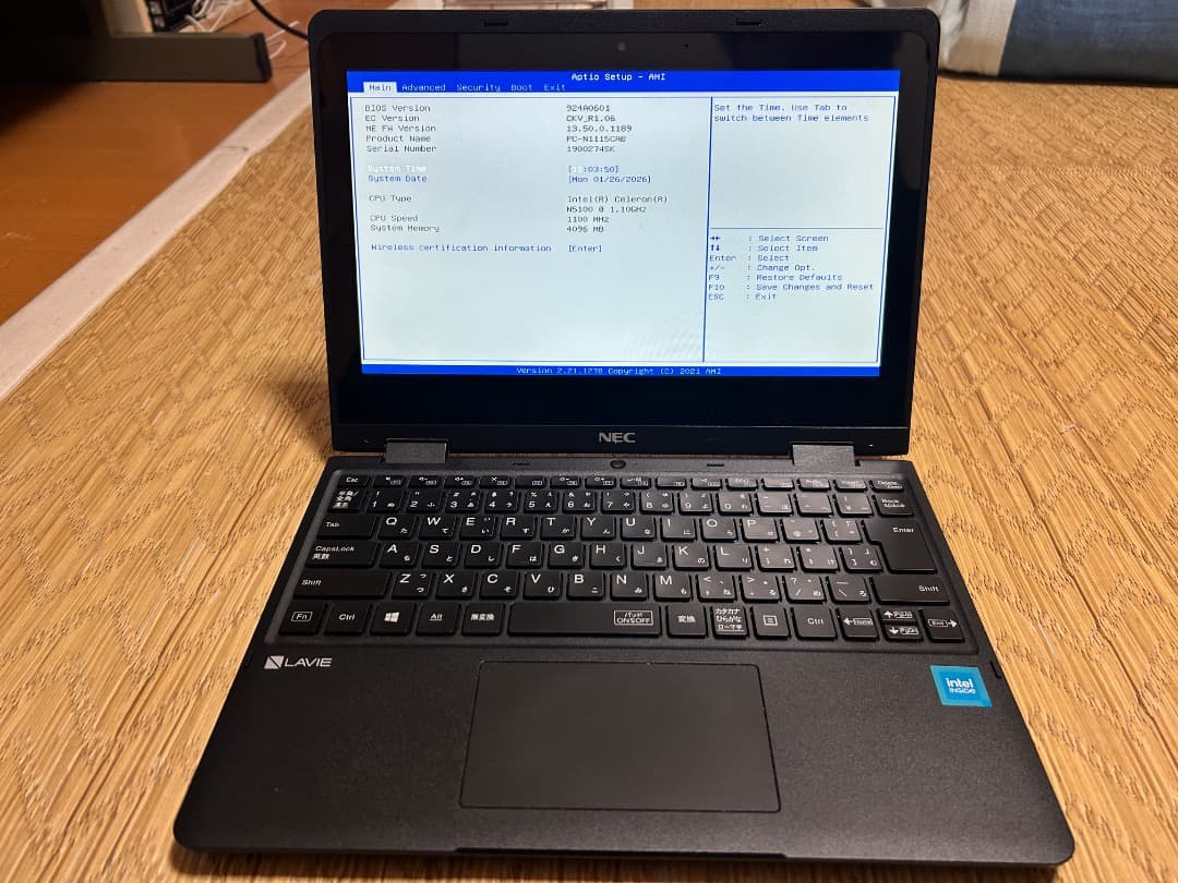 NEC LAVIE N1115/CAB 11.6インチ ノートPC 本体