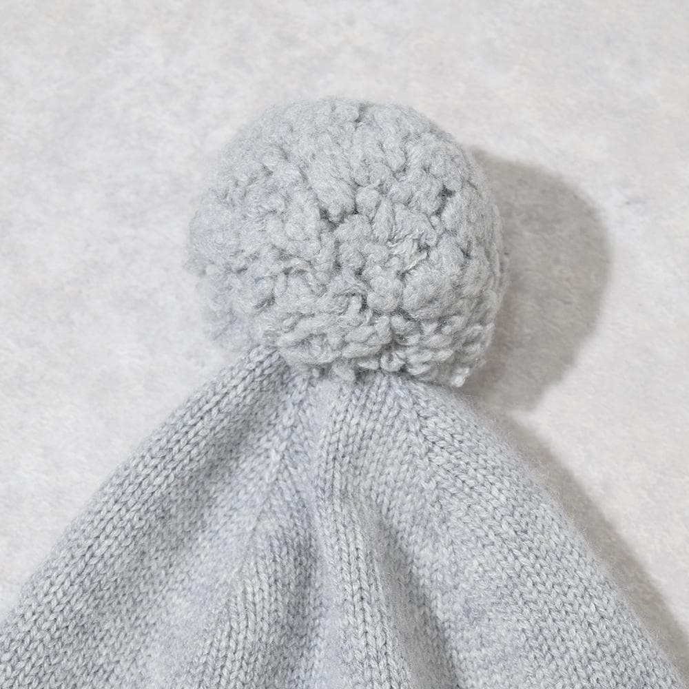 英国製 Johnstons of Elgin カシミヤ ニット帽 ボンボン付き