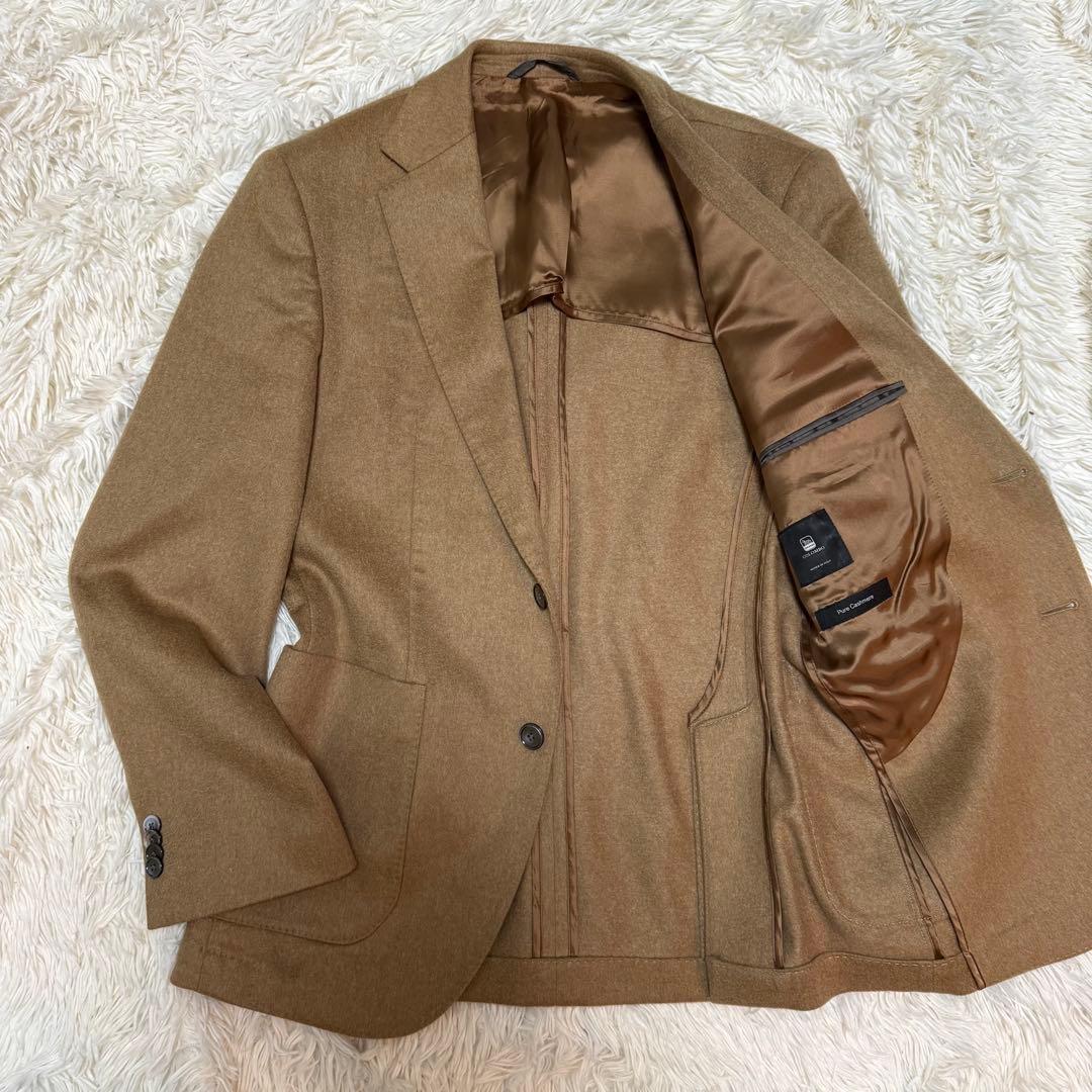 ヒューゴボス カシミヤ100% テーラードジャケット　キャメル　コロンボ社