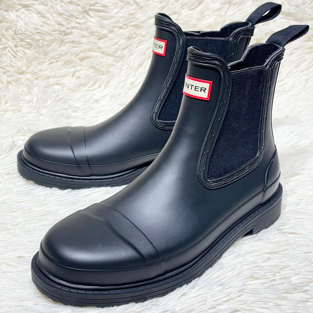未使用級☆ハンター コマンド チェルシーブーツ 24㎝ 黒 完全防水 サイドゴア