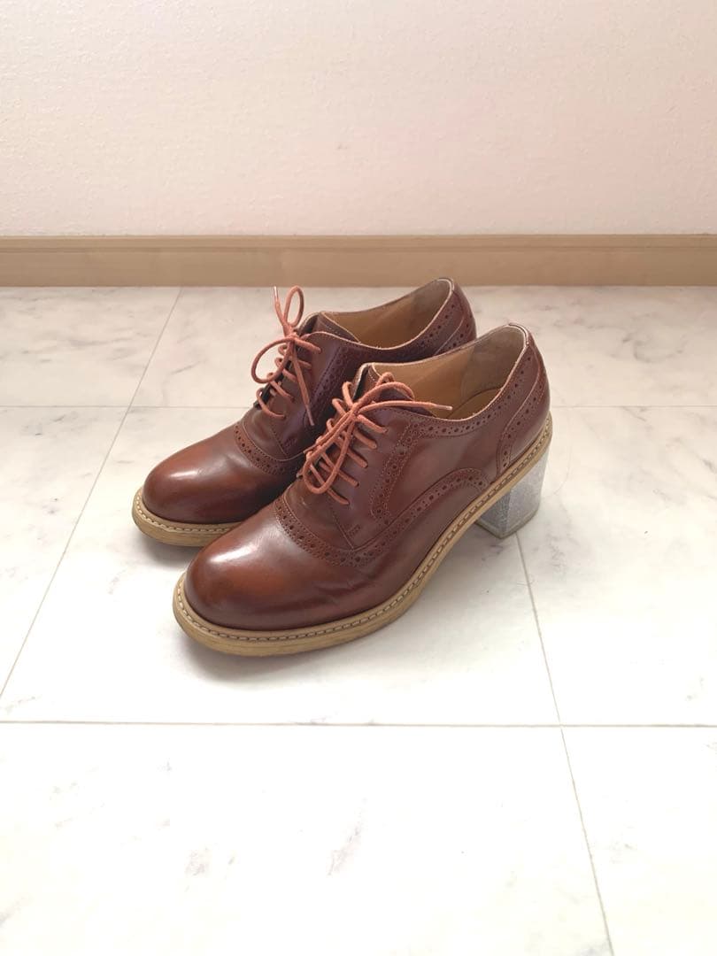 MM6 メゾンマルジェラ　クリアヒールローファー　レースアップシューズ