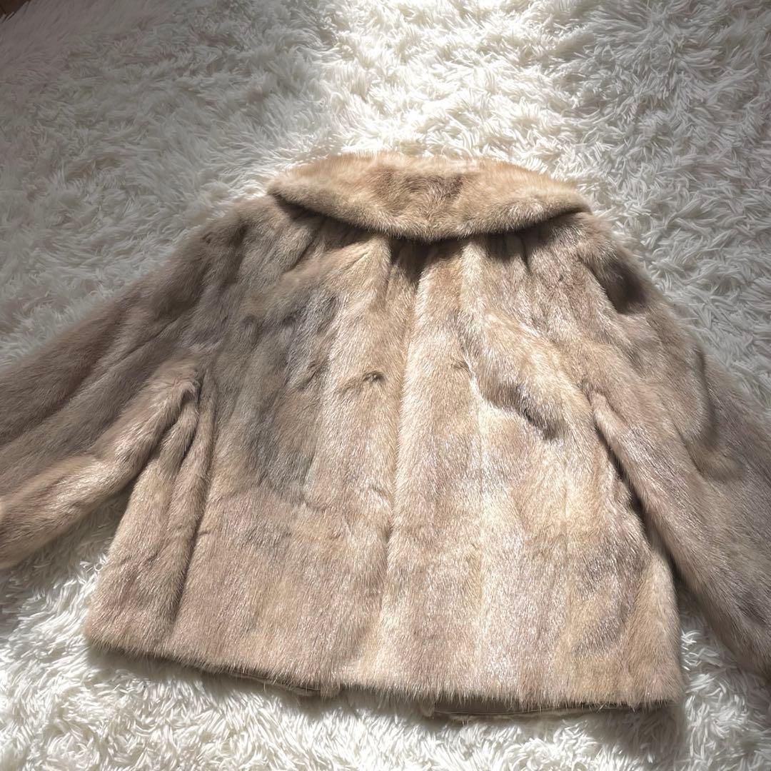 毛皮　パステルミンク　ショート丈　コート　羽織り　艶感◎ 毛並み◎