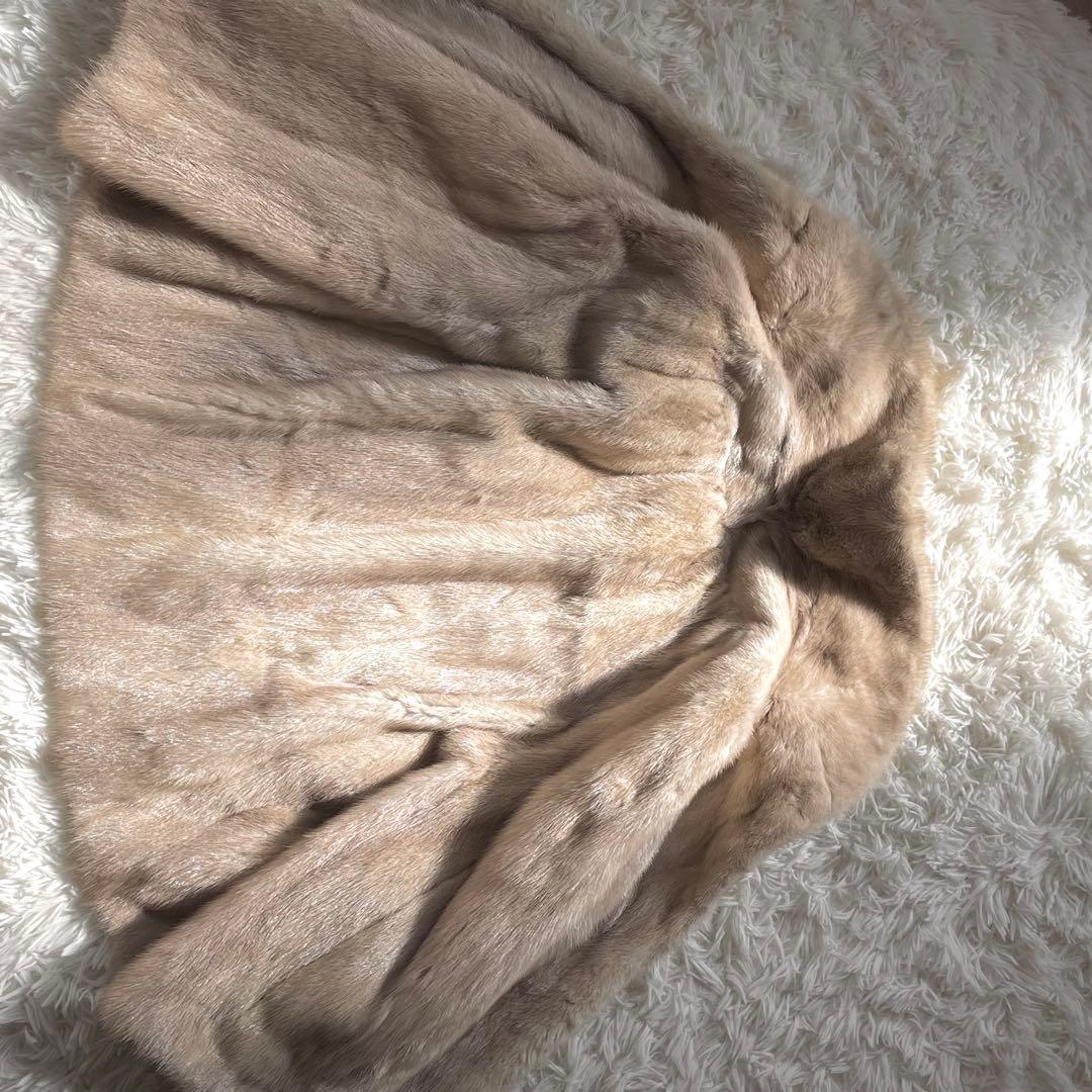 毛皮　パステルミンク　ショート丈　コート　羽織り　艶感◎ 毛並み◎