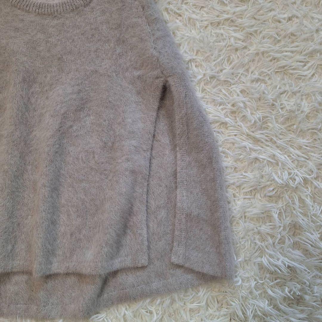 新品タグ付✨ビアズリー 定価2.3万 FOXファーニットポンチョ グレー