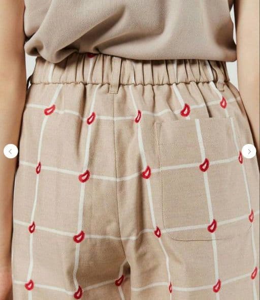 新品未使用 DSC/チェック柄ベージュワイドパンツ ベージュ 38