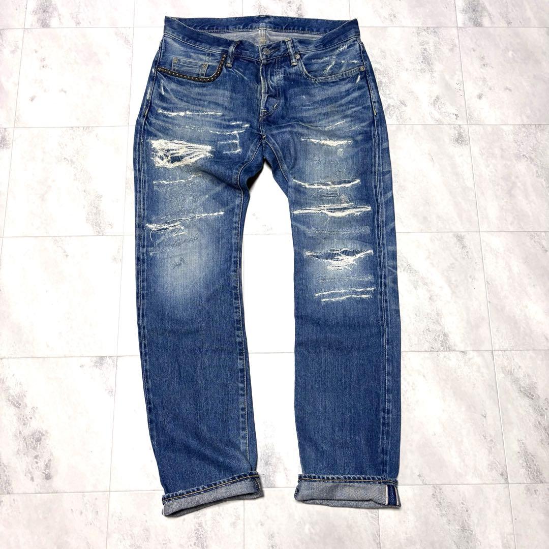 【超希少】ヒステリックグラマー ダメージ加工 スタッズデニムパンツ 30 日本製