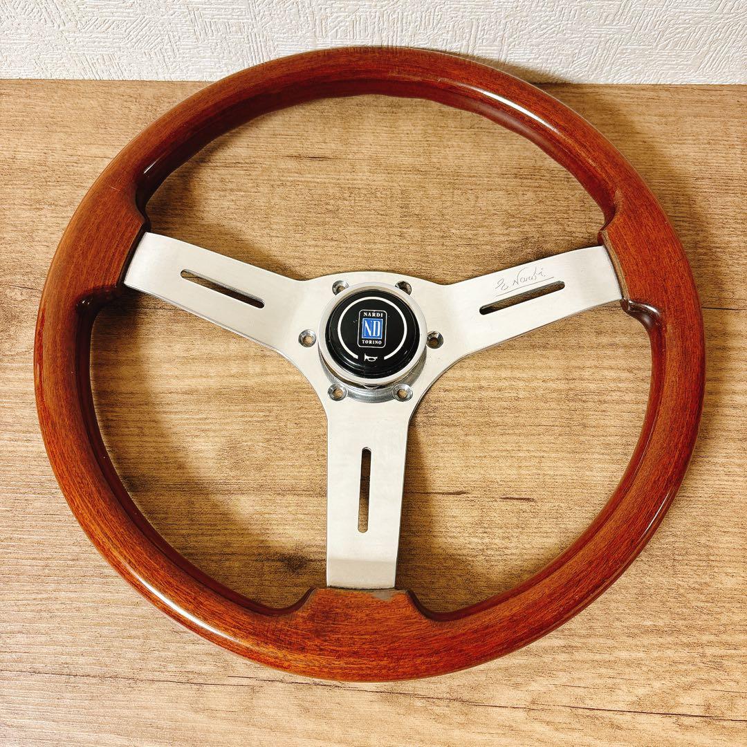 正規品　当時物　NARDI ナルディ　ウッドハンドル　ウッドステアリング