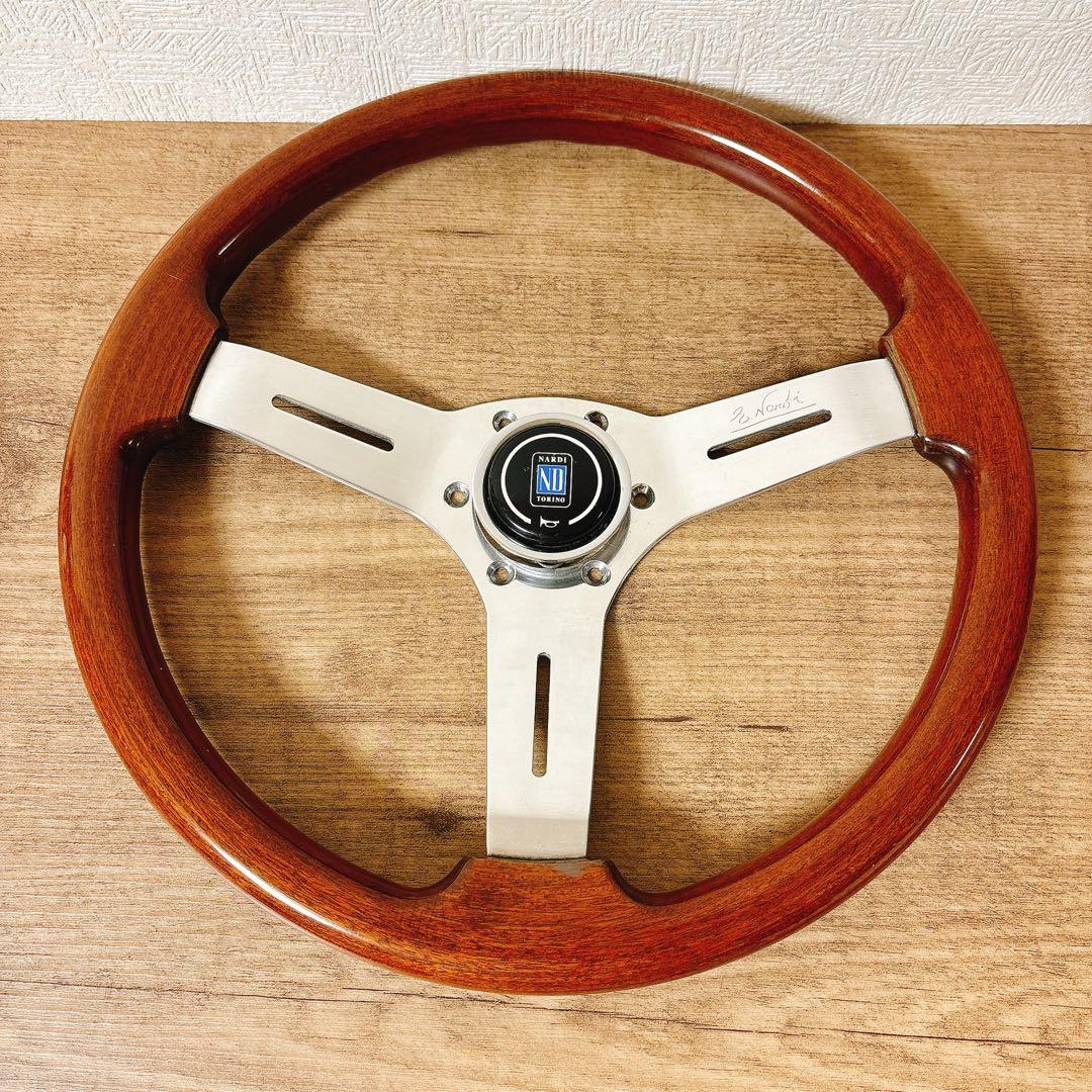 正規品　当時物　NARDI ナルディ　ウッドハンドル　ウッドステアリング