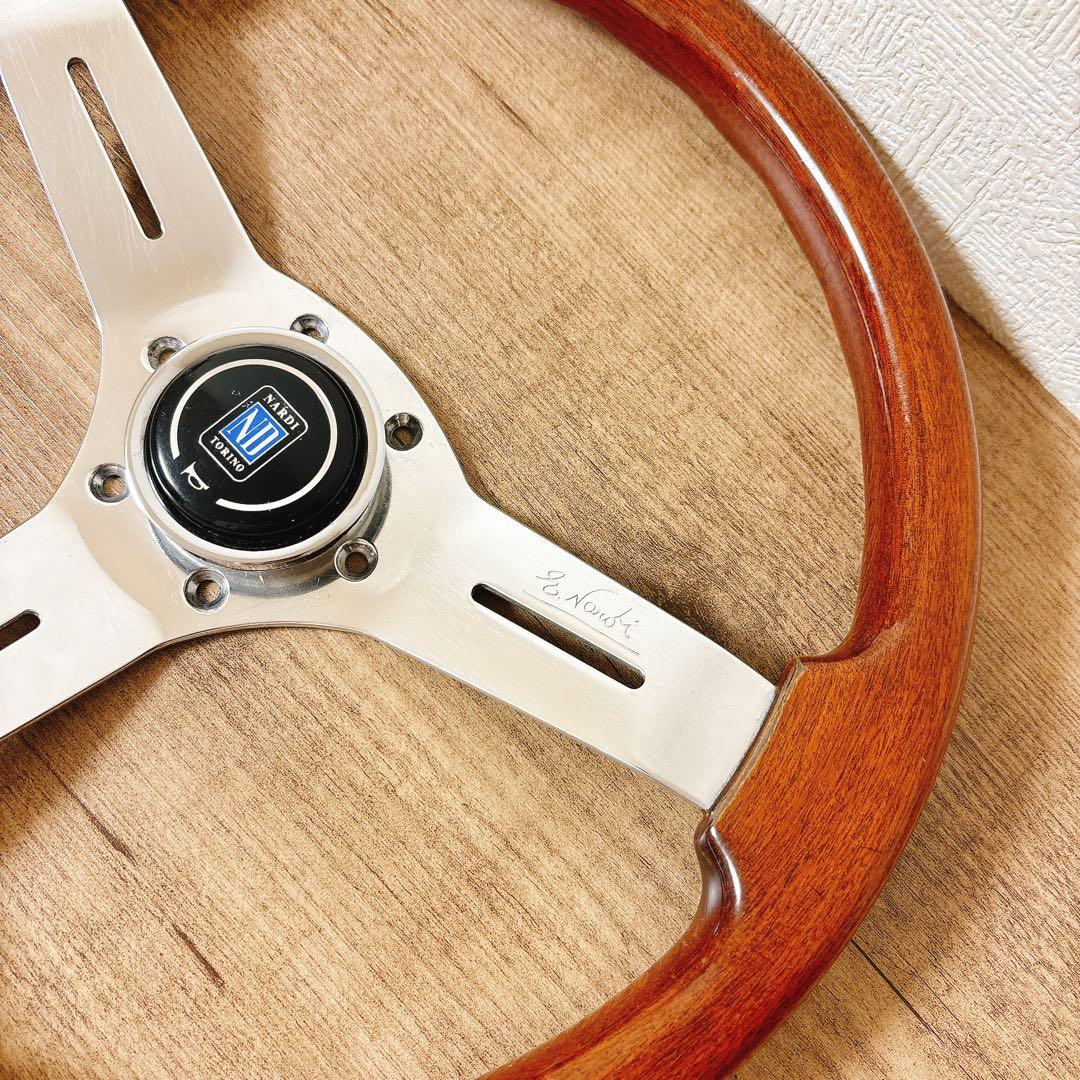 正規品　当時物　NARDI ナルディ　ウッドハンドル　ウッドステアリング