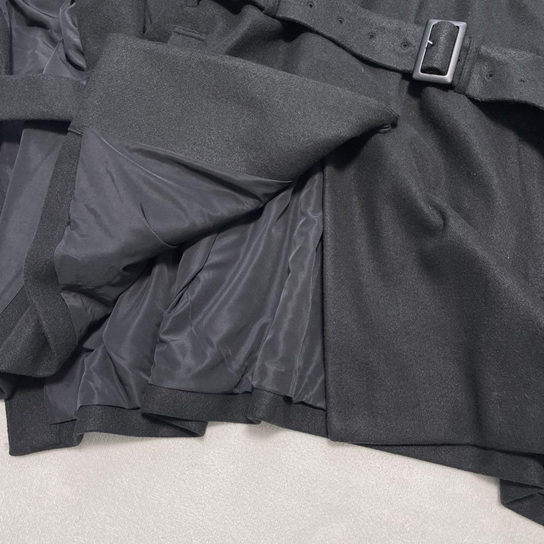 KINU アンティカ ポンチョコート F ケープ スタンドネック オーバーサイズ