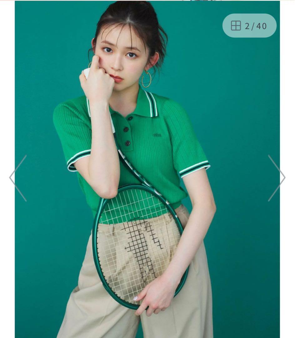 「LACOSTE for SNIDEL」グリーン ポロシャツ