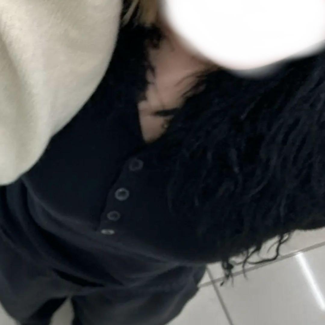 BEEDEN FUR COLLAR KNITTED BODY SUIT ブラック