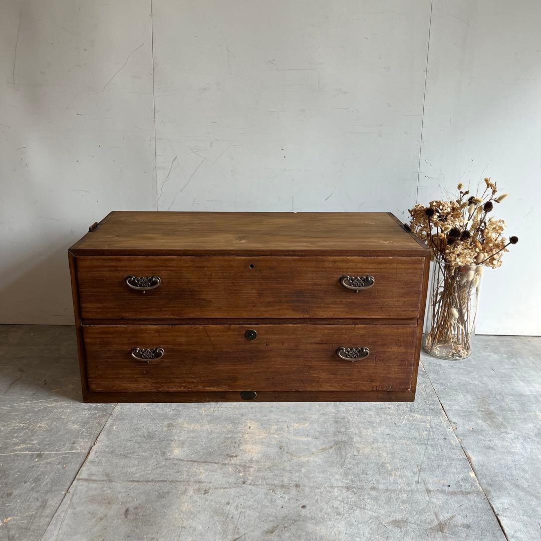 アンティーク チェスト 箪笥 ローボード テレビ台 無垢材 昭和レトロ z559